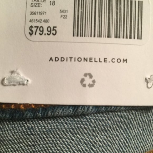 NWT medium wash, raw hem plus size jeans - Picture 5 of 7